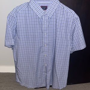 Untuckit Large Blue Plaid Button Down Shirt